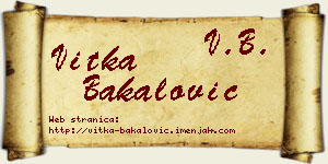 Vitka Bakalović vizit kartica